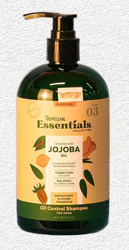 TropiClean Essentials Jojoba Oil Shampoo for Dogs 16OZ