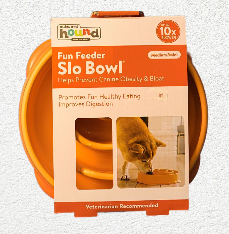 Outward Hound Fun Feeder Slo-Bowl, Orange Mini