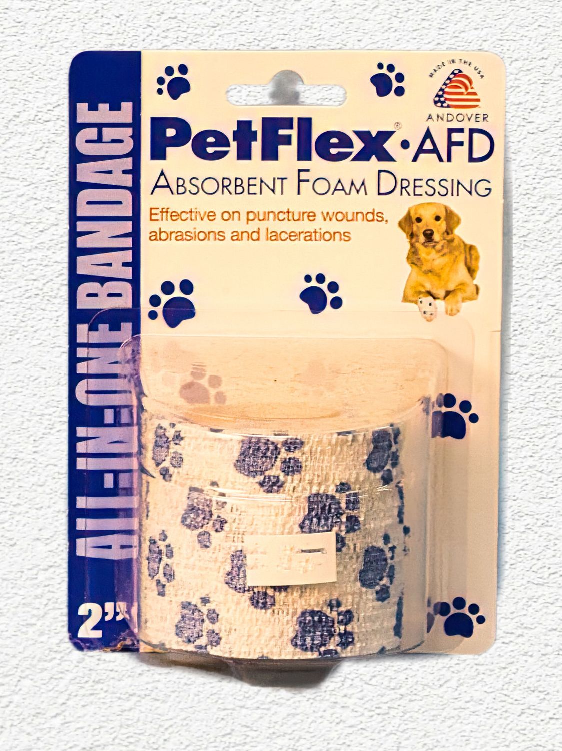 PetFlex AFD Bandage with Absorbent Foam Dressing, 2" x 2.5 yds