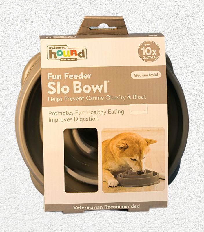 Outward Hound Fun Feeder Slo-Bowl, Medium, Grey