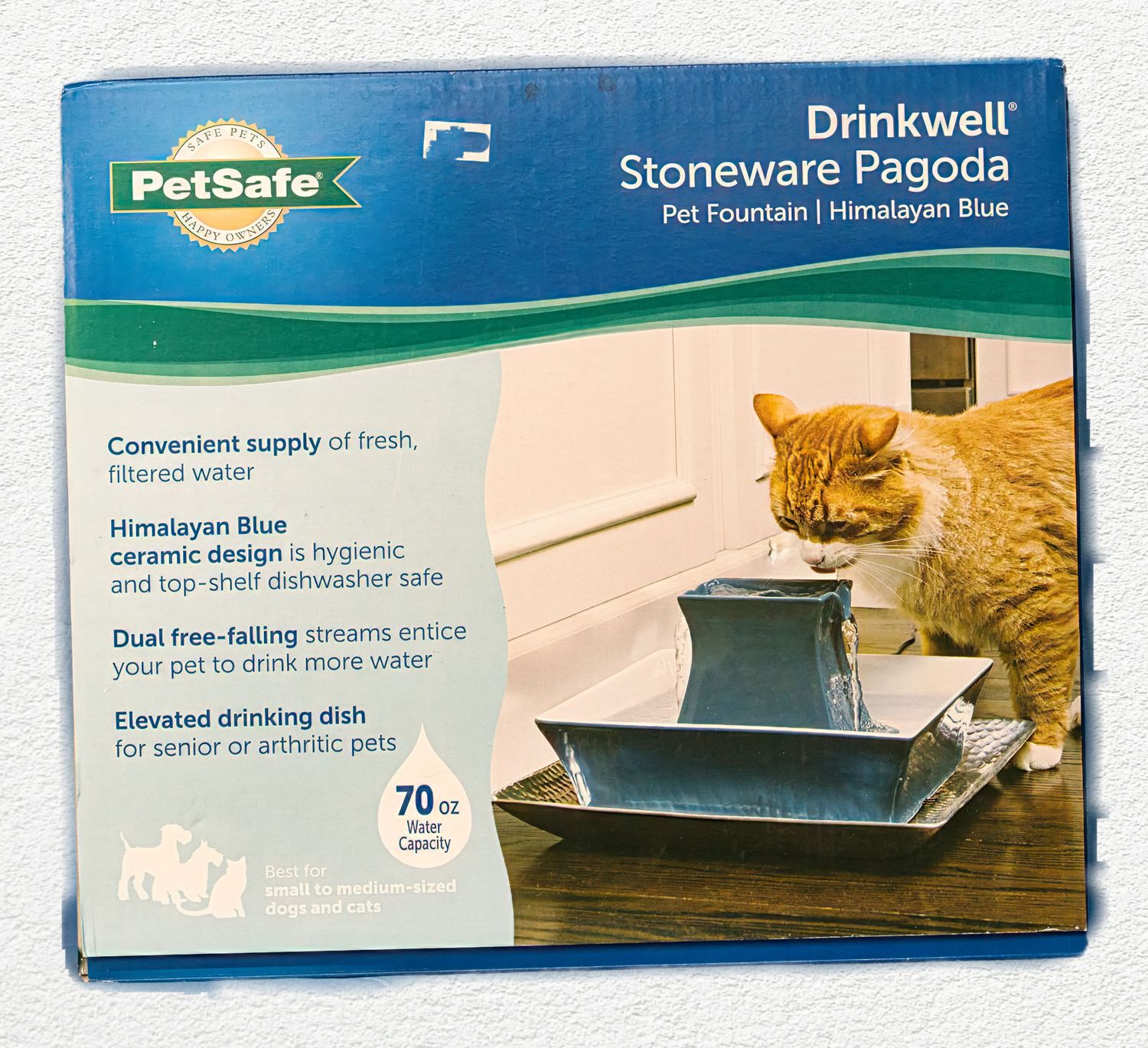 PetSafe Drinkwell Pagoda Pet Fountain, Himalayan Blue