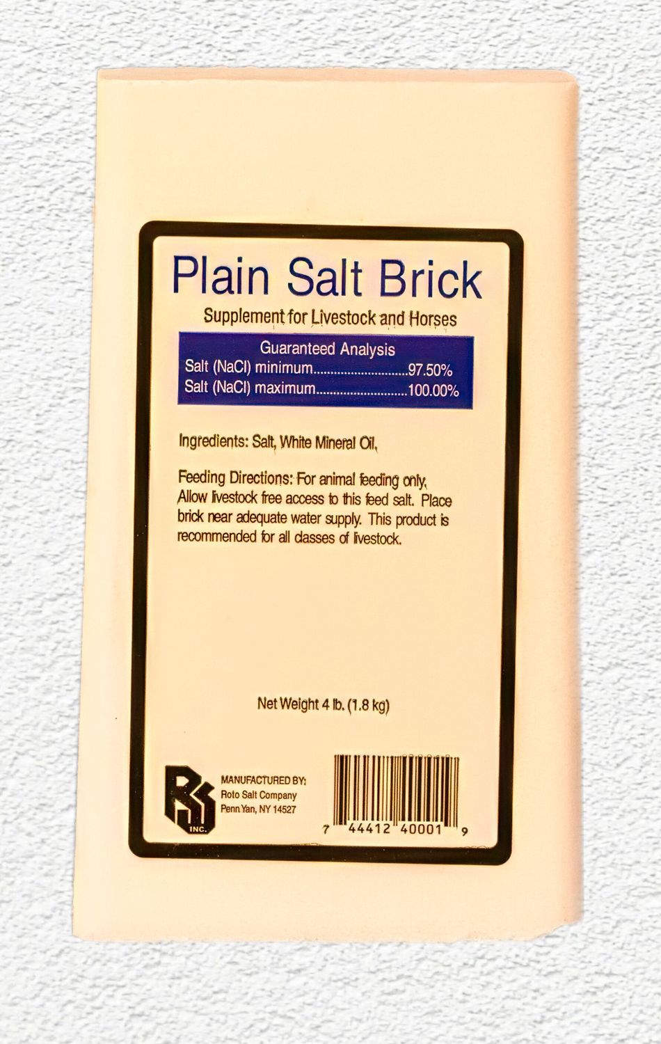 Salt Brick Plain White  - 4 lb