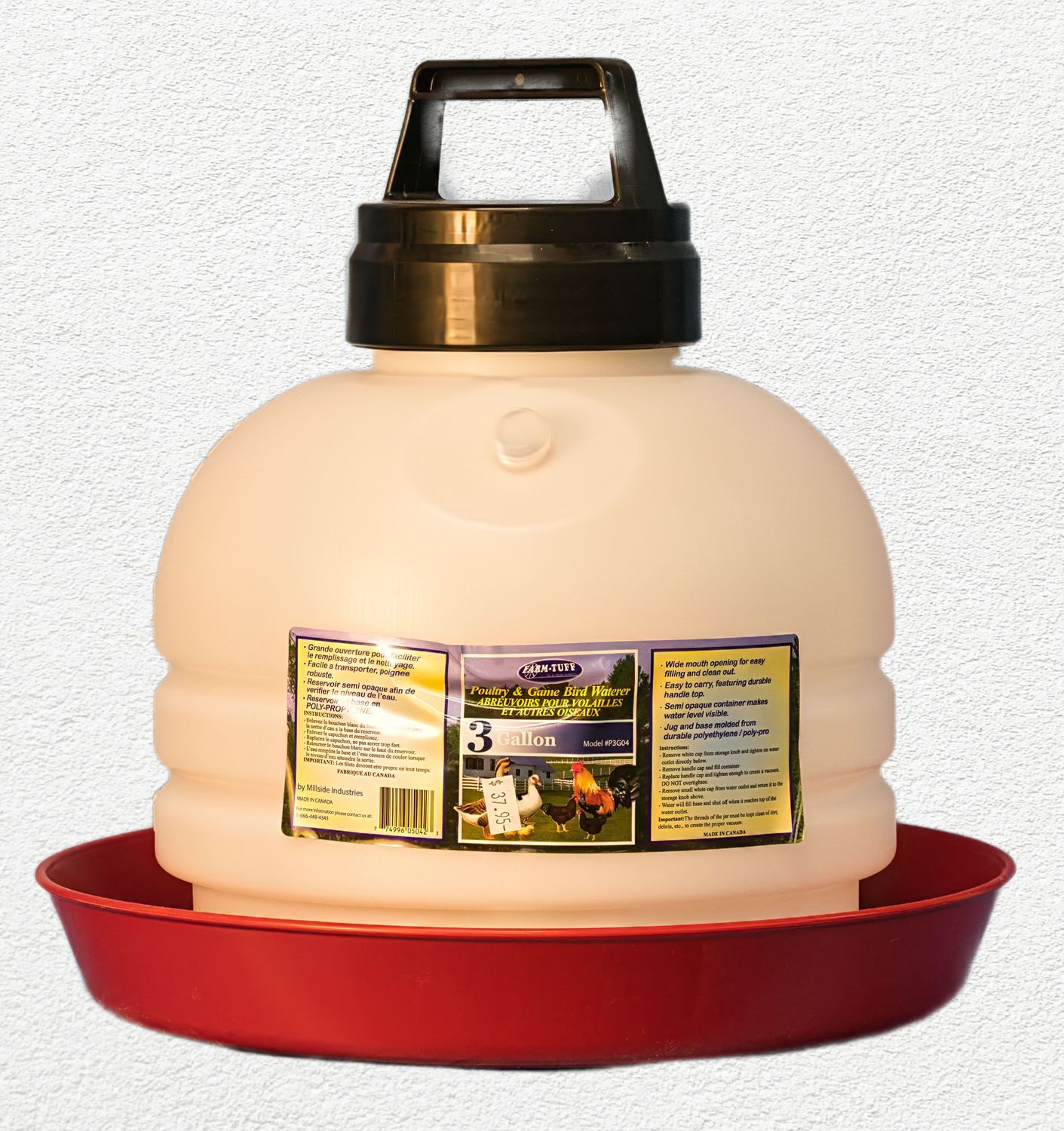 Farm-Tuff Top Fill Poultry Fountain - 3 Gallon