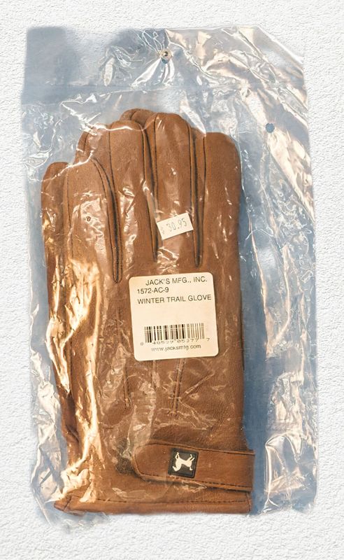 JACKS WINTER TRAIL GLOVES ACORN SIZE 9 0