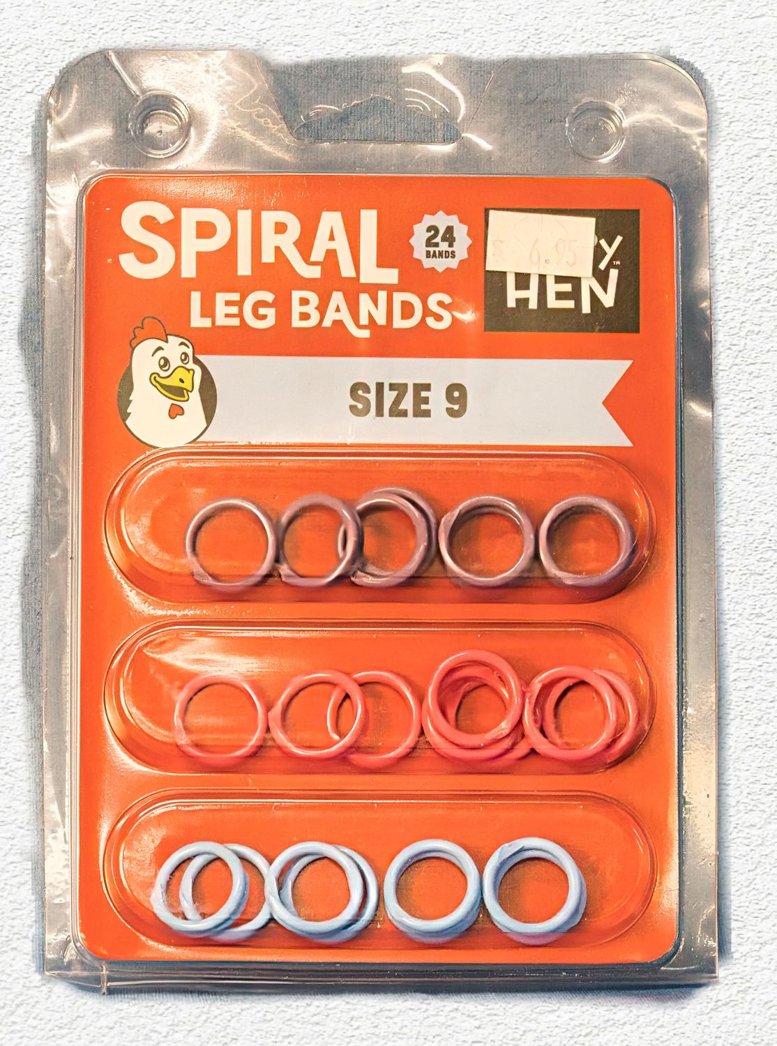 Happy Hen Spiral Leg Bands - Size 9, Assorted Colors, 24-Pack