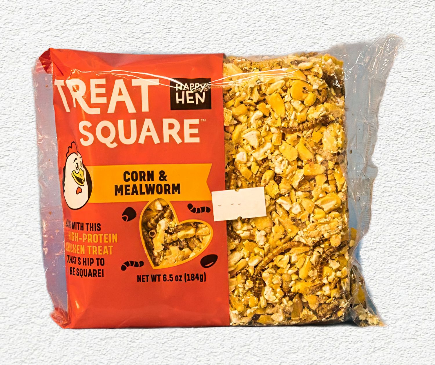 Happy Hen Treat Square - Corn & Mealworm, 6.5 oz