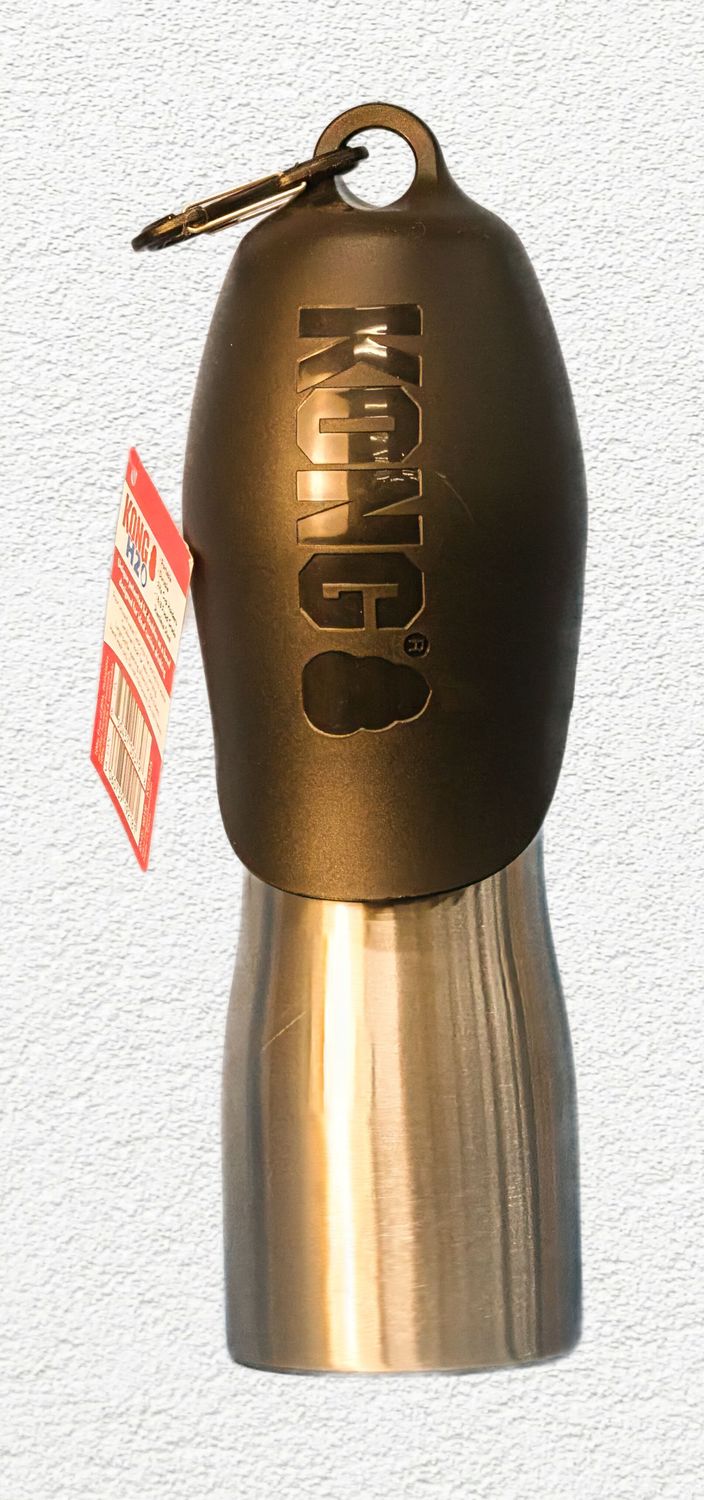 KONG H2O Stainless Steel Dog Water Bottle - 740 ml, Black