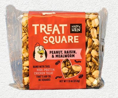 Happy Hen Treat Square - Peanut, Raisin & Mealworm, 7.5 oz