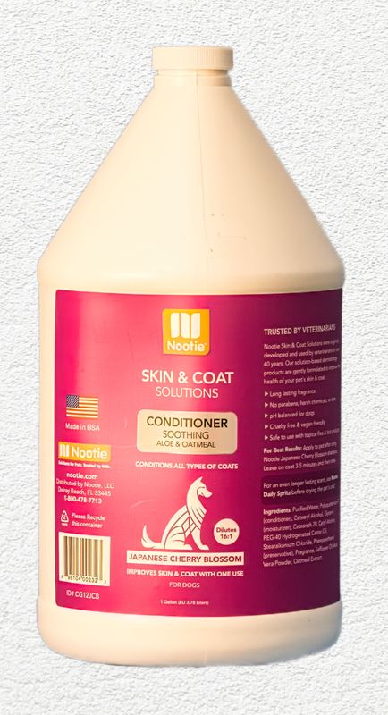 Nootie Soothing Aloe and Oatmeal Pet Conditioner - Japanese Cherry Blossom, 1 Gallon