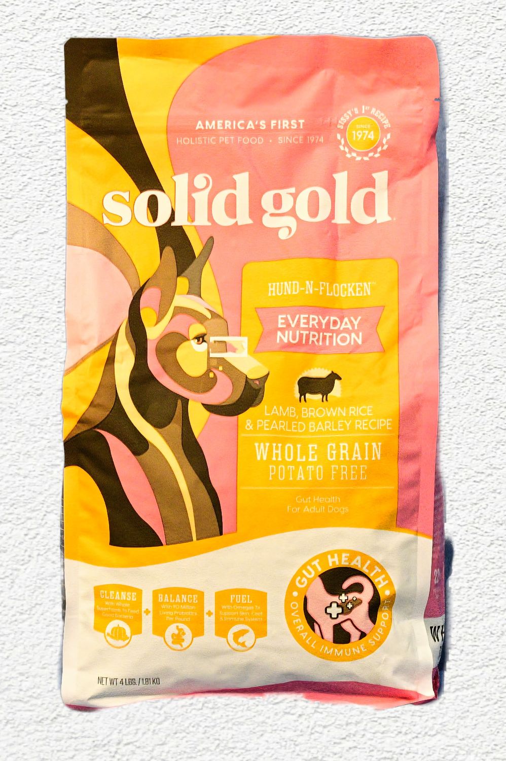 Solid Gold Hund-N-Flocken Holistic Dry Dog Food with Lamb, 4 lbs