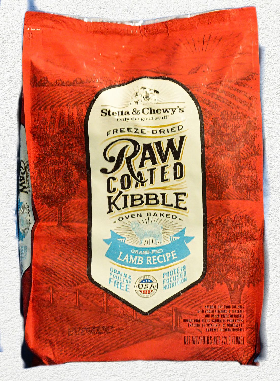 Stella & Chewy's Raw Coated Kibble Grass-Fed Lamb Recipe Dry Dog Food, 22 lbs