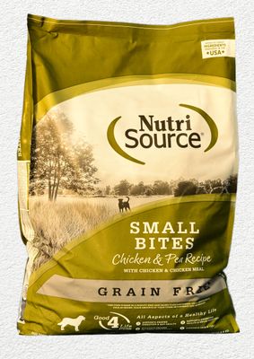 NutriSource Grain Free Small Breed Bites Chicken & Pea Recipe Dry Dog Food 15 lb