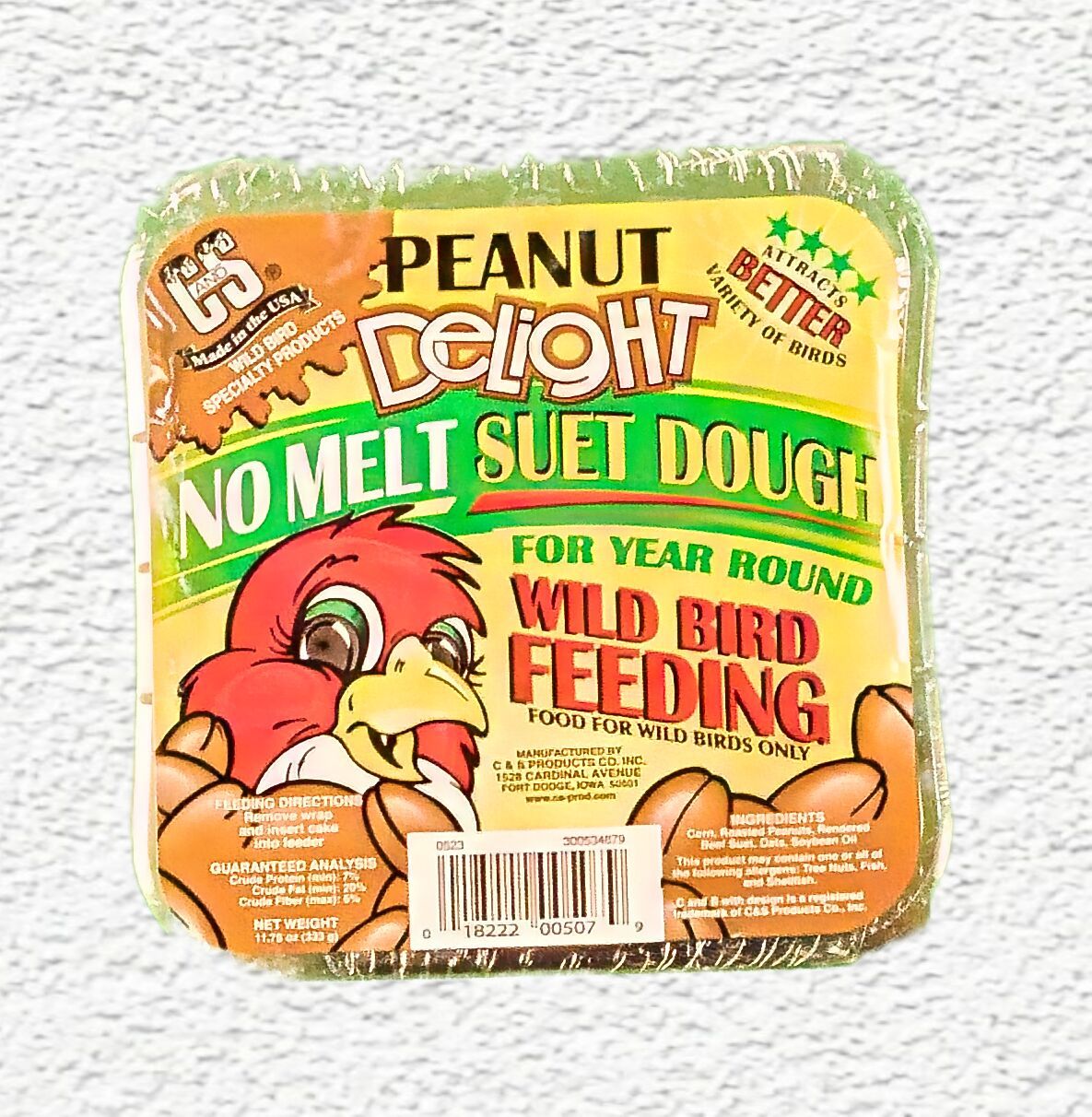 C&S Peanut Delight No-Melt Suet Dough, 11.75 oz.