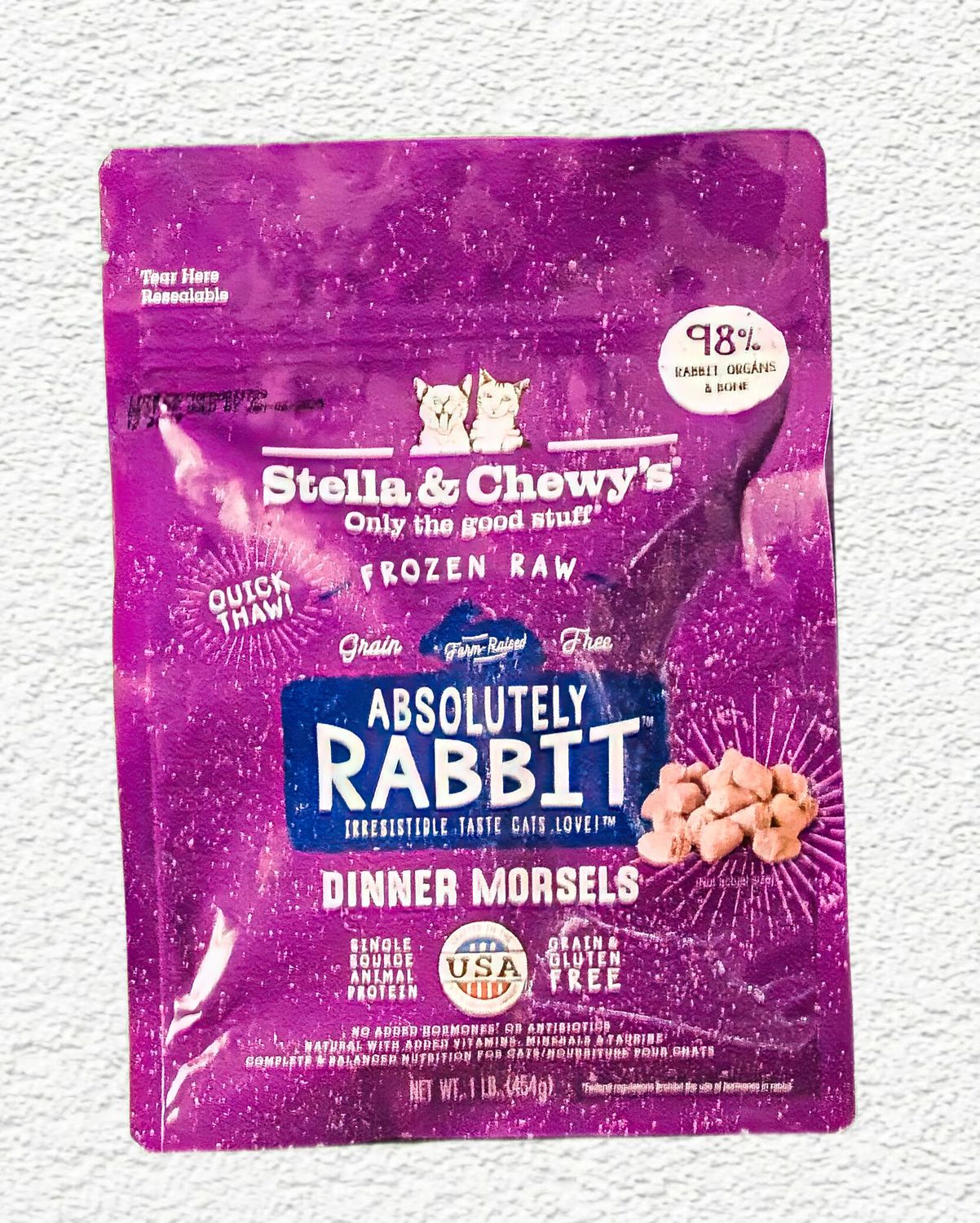 Stella & Chewy’s Raw Frozen Absolutely Rabbit Dinner Morsels for Cats ...