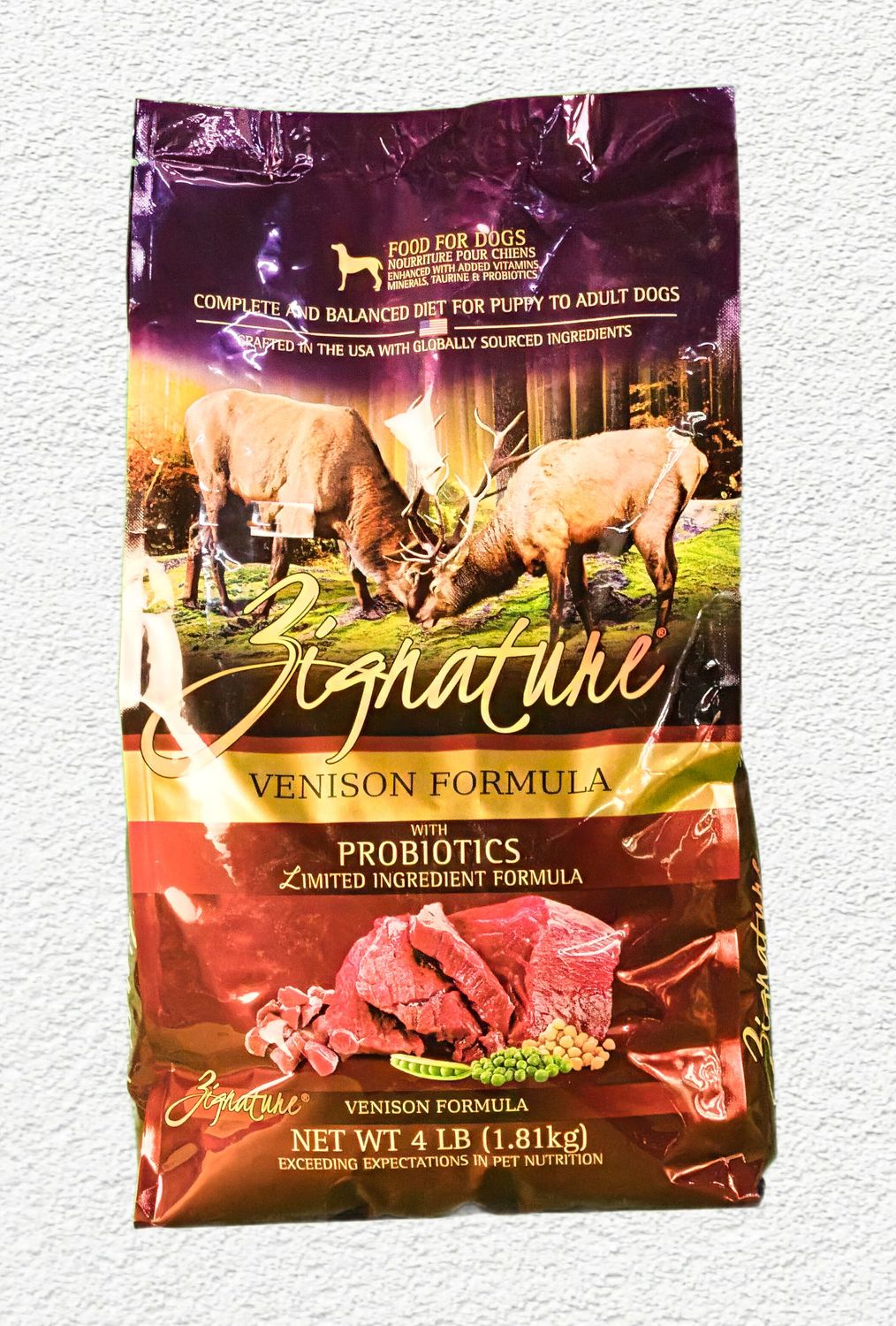 Zignature Venison Formula Dry Dog Food, 4 lb