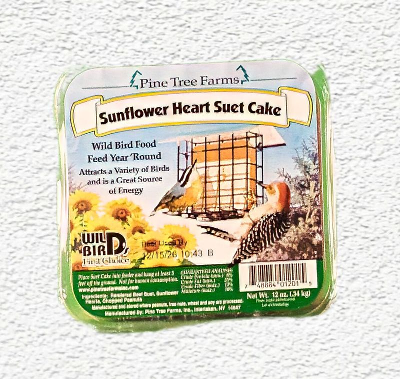 SUET - PINE TREE FARMS - SUNFLOWER HEART SUET CAKE 12oz