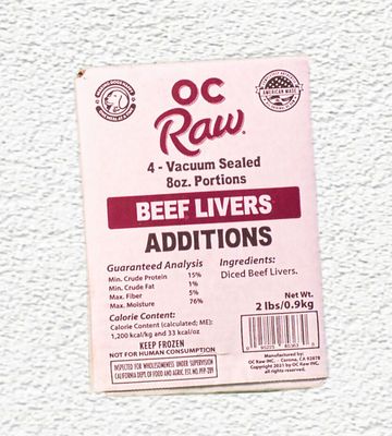 OC Raw Additions Dog Frozen Beef Liver, 2 lb