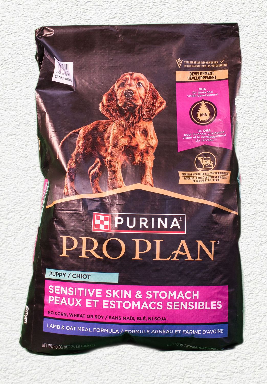 Purina Pro Plan Sensitive Skin & Stomach Puppy Food with Probiotics, Lamb & Oatmeal Formula, 24 lbs