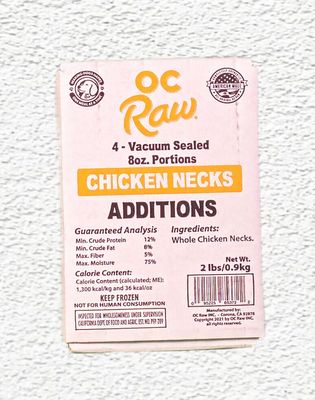 OC Raw Additions Dog Frozen Chicken Necks, 2 lb
