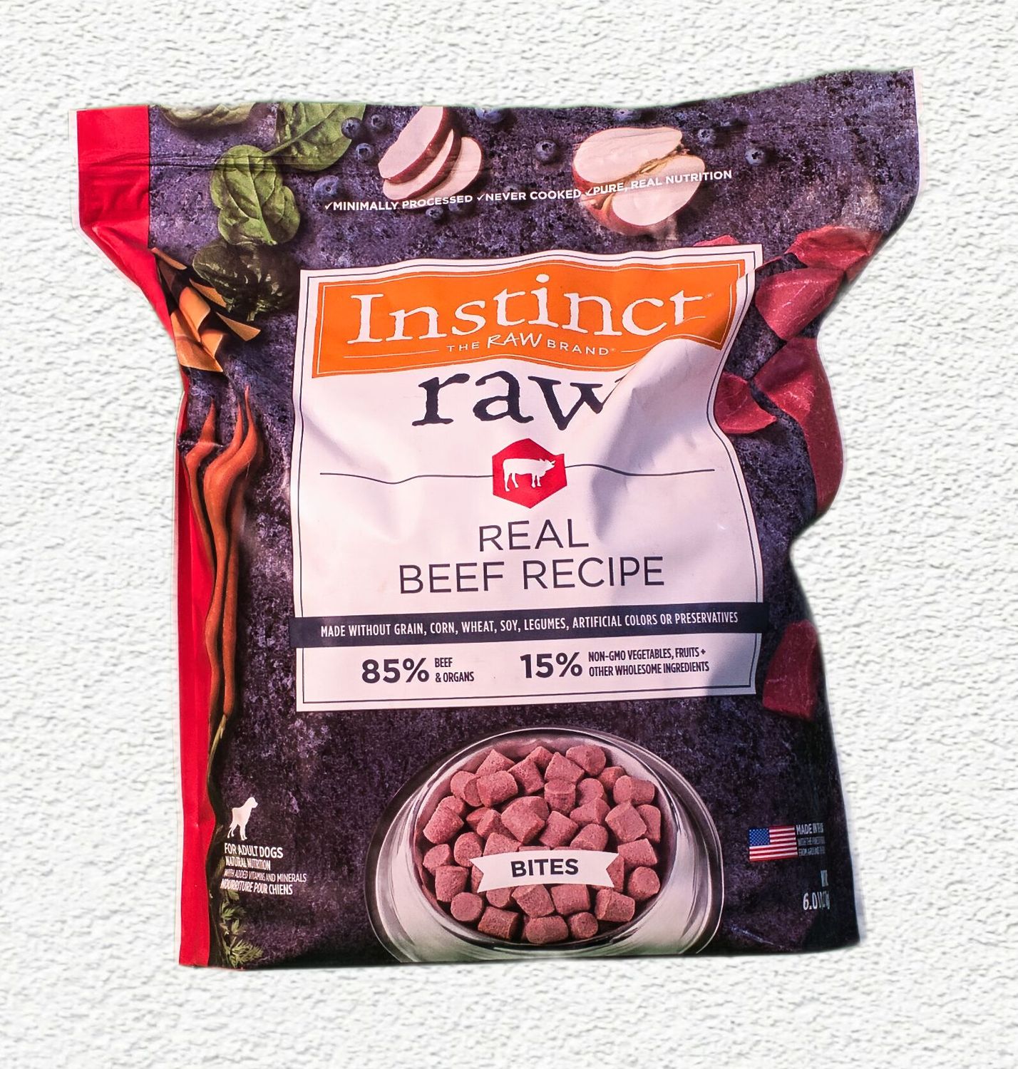 Instinct Raw Frozen Beef Bites Dog Food (6 lb Bag)