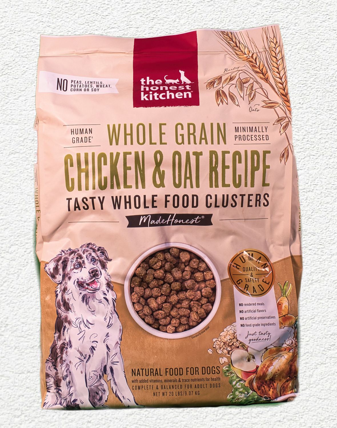 Honest Kitchen Whole Food Clusters Whole Grain Chicken & Oat Dry Dog Food, 20 lb Bag
