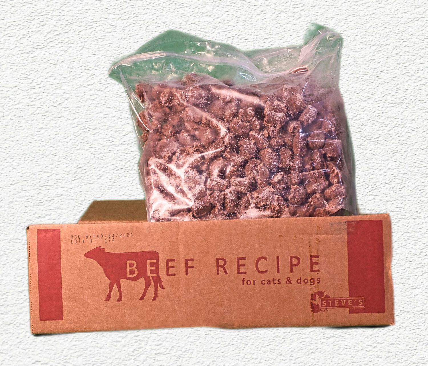 Steves Frozen Beef Nuggets for Dogs and Cats 9.75 lb