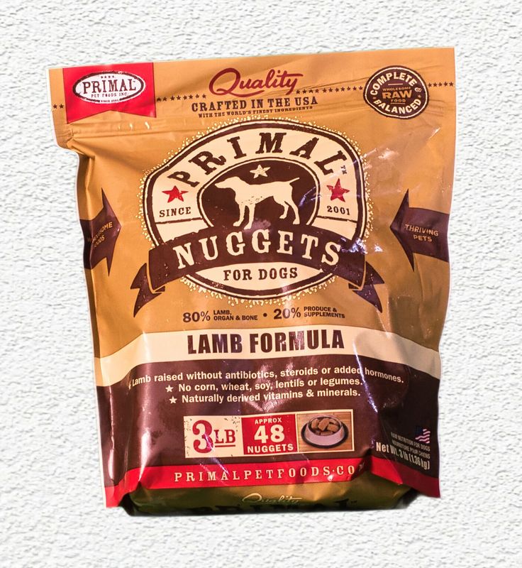 Primal Dog Raw Frozen Lamb Nuggets, 3 lb