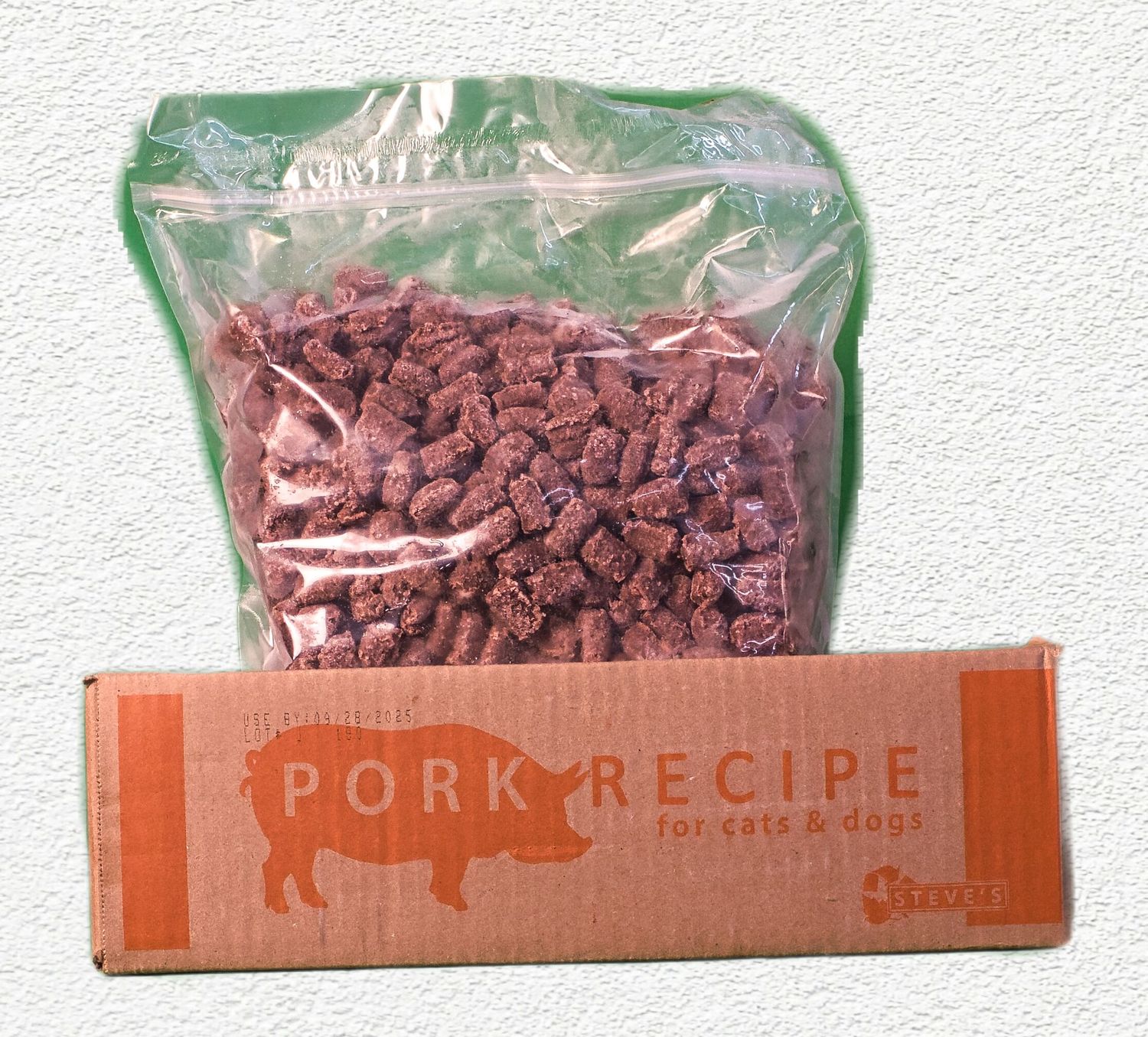 Steves Real Food Frozen Pork Nuggets for Dogs and Cats (9.75 lb)