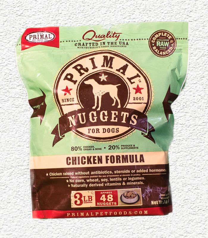 Primal Dog Raw Frozen Chicken Nuggets, 3 lb