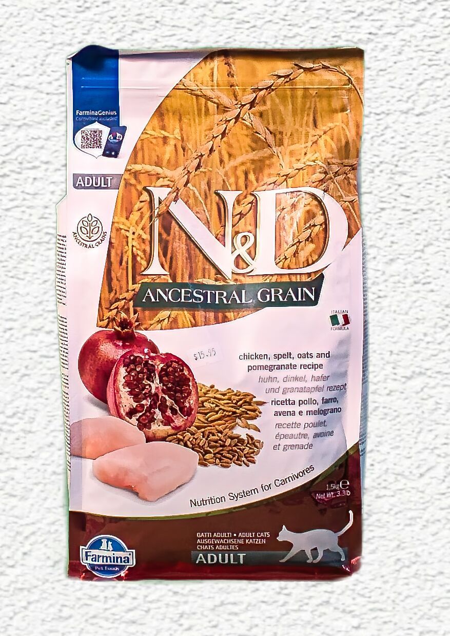 Farmina N&D Ancestral Grain Chicken & Pomegranate Dry Cat Food - 3.3 lb