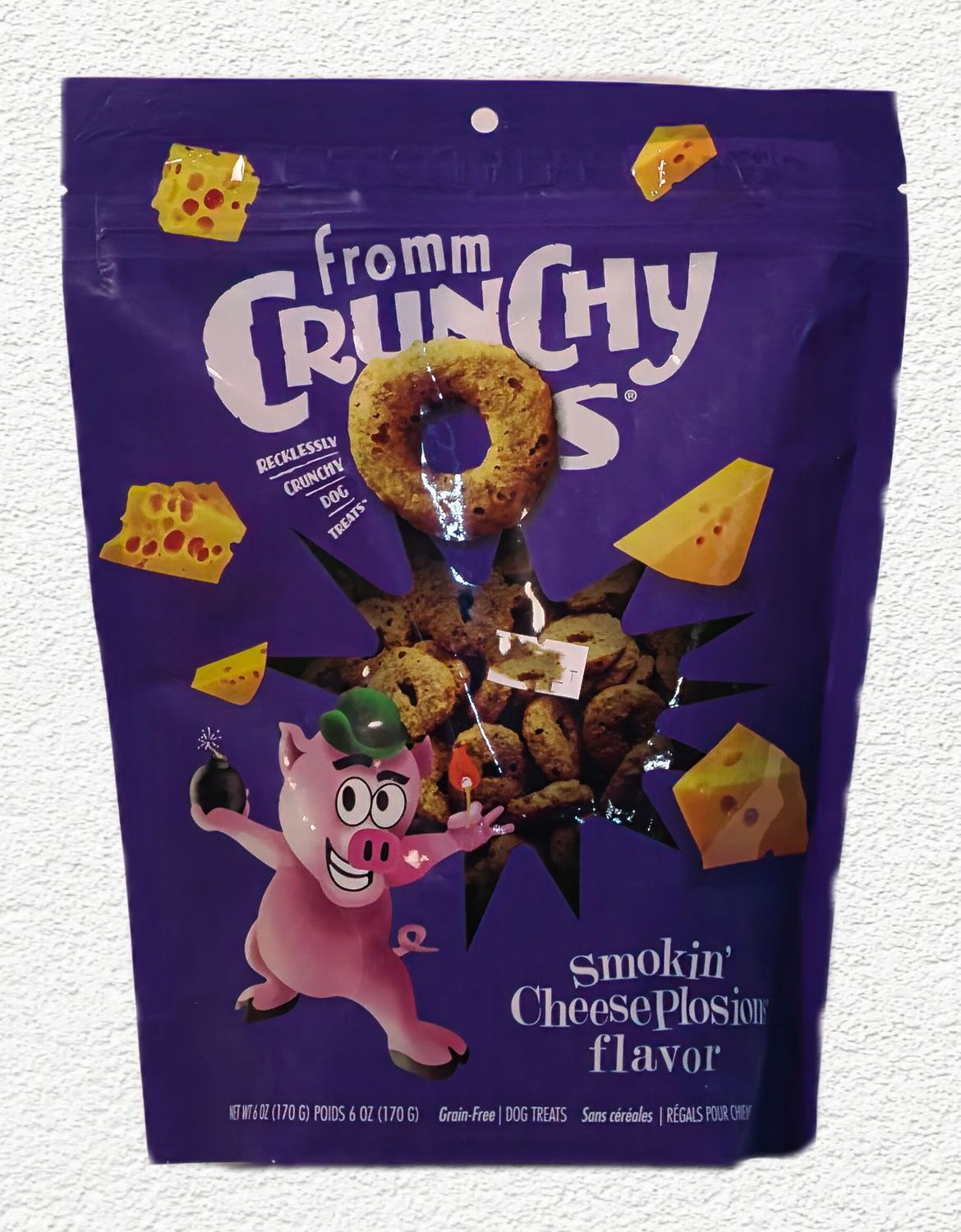 Fromm Crunchy O's Smokin' CheesePlosions Dog Treats, 6 oz