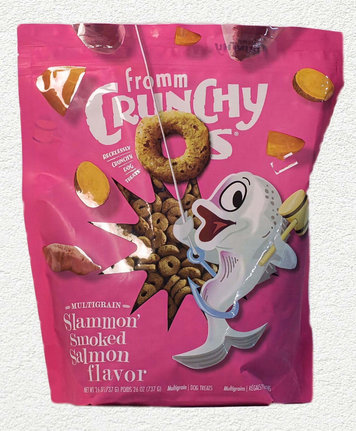Fromm Crunchy O's Slammon' Smoked Salmon Dog Treats, 26 oz