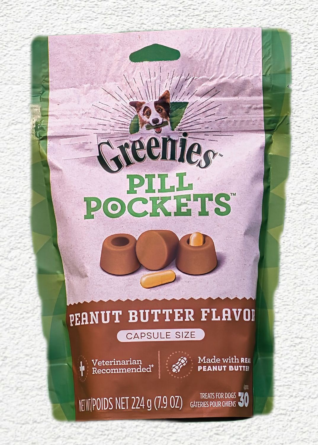 GREENIES Pill Pockets Dog Treats, Peanut Butter Flavor, Capsule Size, 7.9 oz