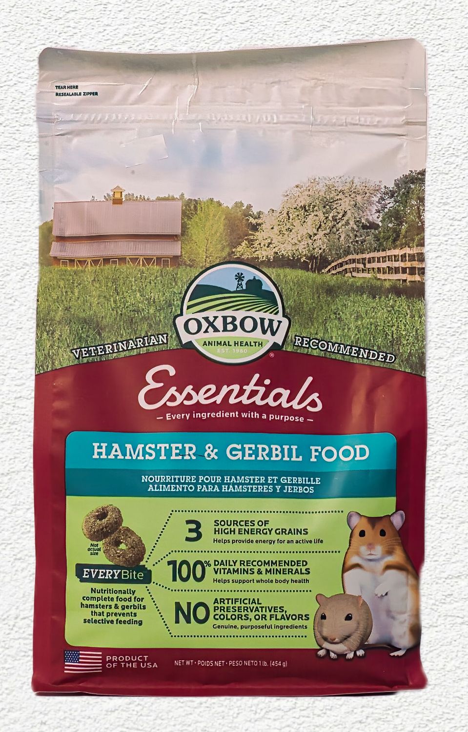 Oxbow Essentials Hamster & Gerbil Food, 1 lb