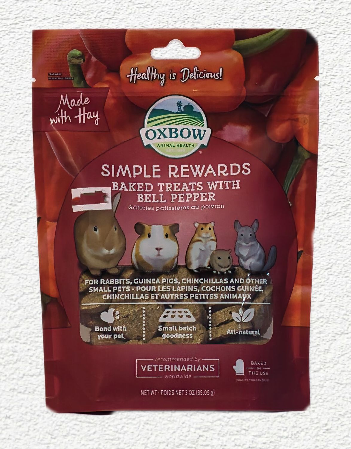 Oxbow Simple Rewards Baked Treats with Bell Pepper, 3 oz