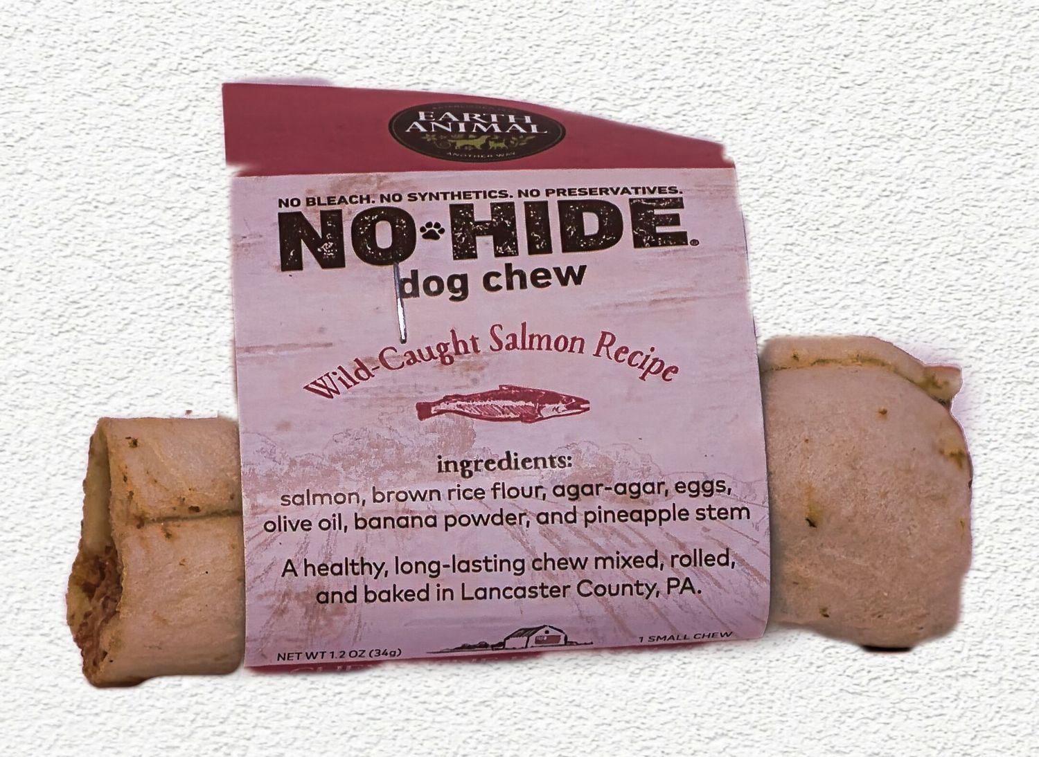 Earth Animal No-Hide Salmon Chew, 4 inches