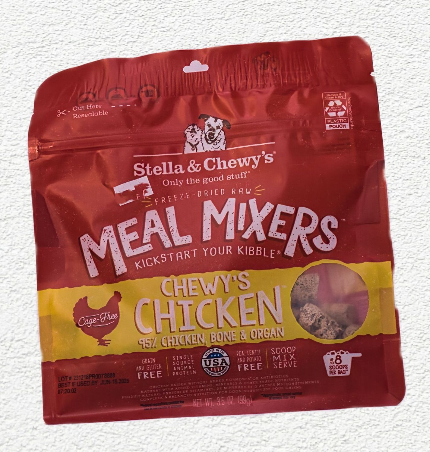 STELLA & CHEWY DOG FREEZE DRIED MEAL MIXERS CHICKEN 3.5oz