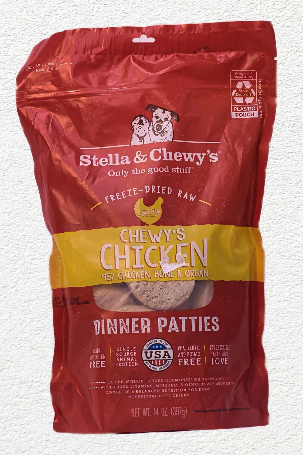 Stella & Chewy's Freeze-Dried Chewy's Chicken Dinner for Dogs, 14 oz