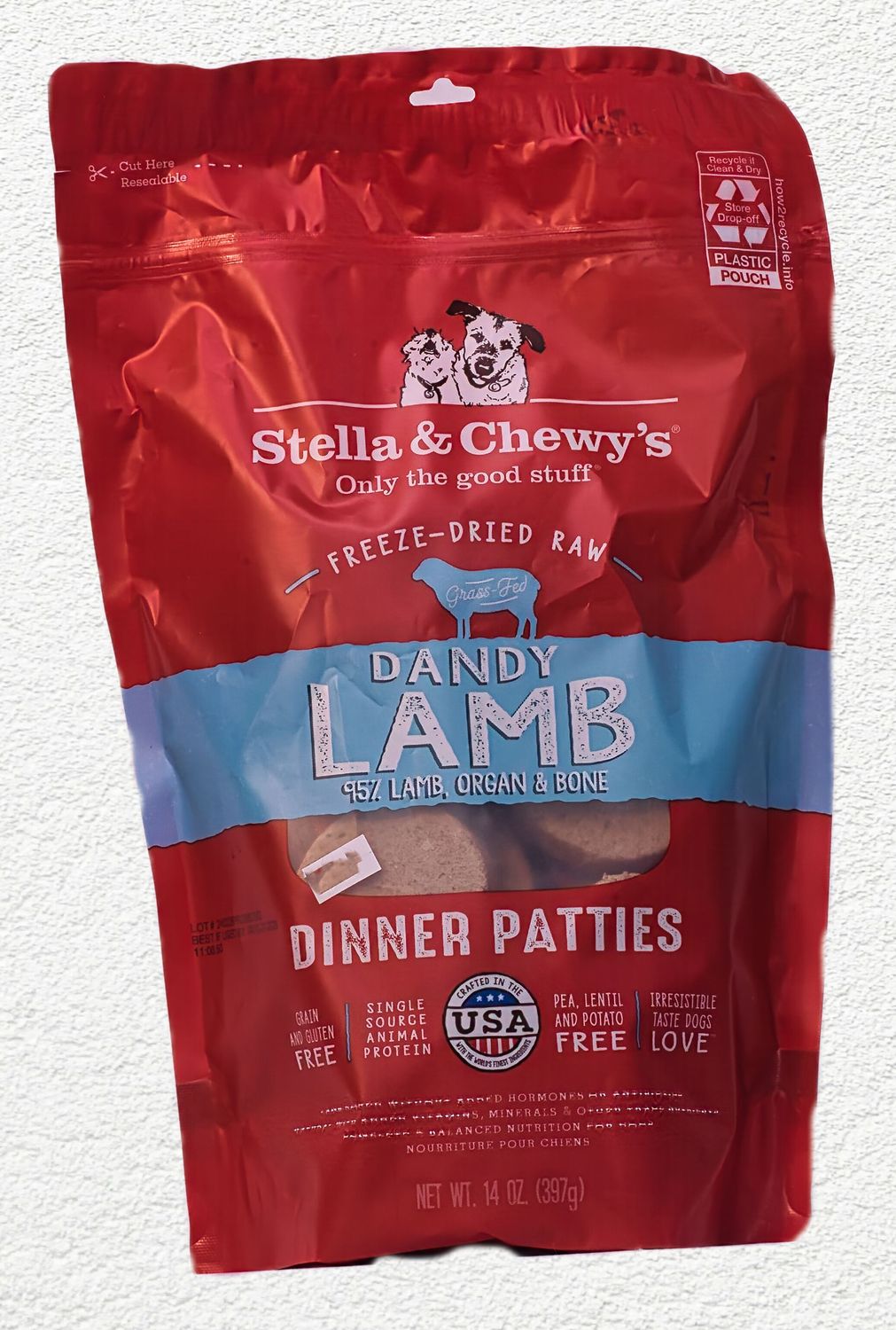 Stella & Chewy's Freeze-Dried Raw Dandy Lamb Dinner Patties, 14 oz