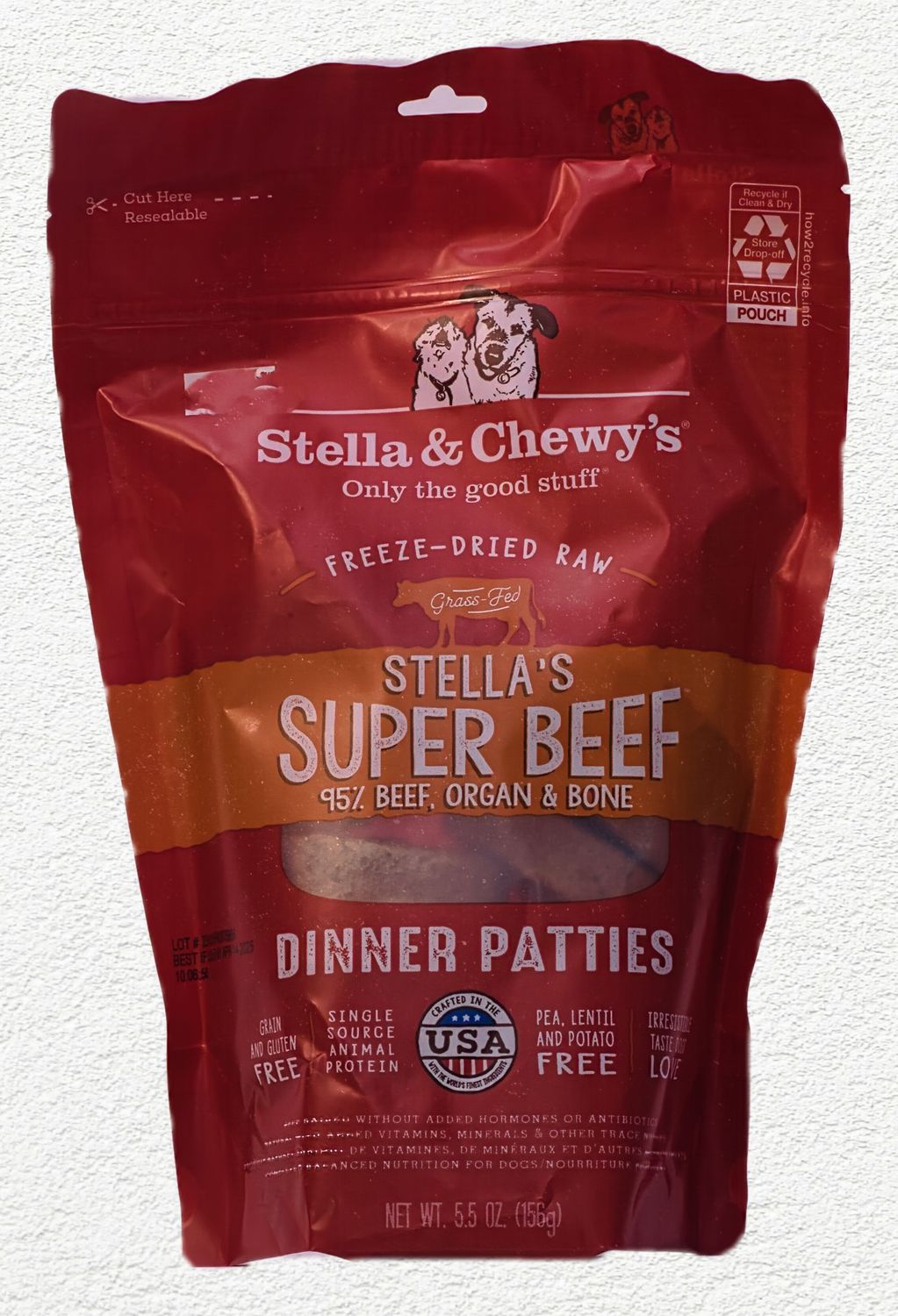 Stella & Chewy's Freeze-Dried Raw Stella's Super Beef Dinner Patties, 5.5 oz