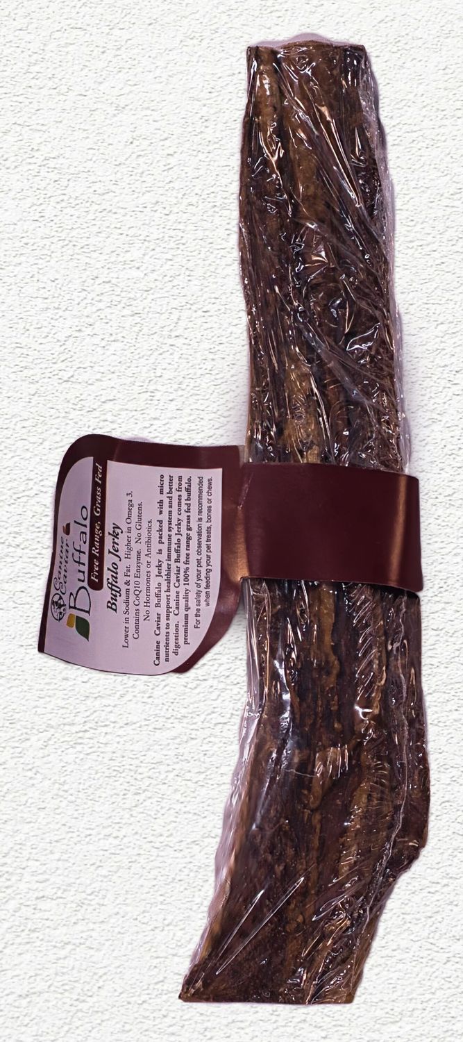 Canine Caviar Buffalo Jerky Dog Treat 12"