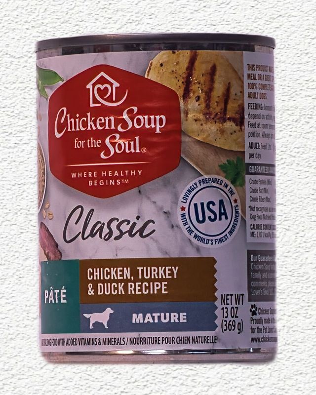 Chicken Soup for the Soul Mature Chicken, Turkey & Duck Pate Canned Dog Food, 13oz