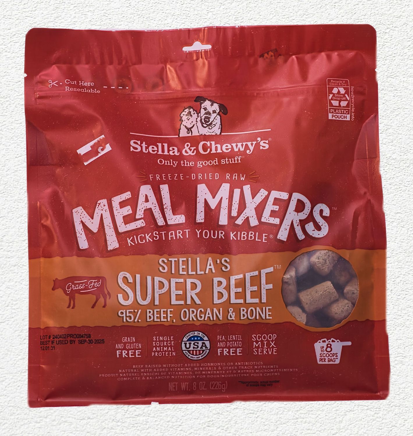 Stella & Chewy's Super Beef Freeze-Dried Raw Meal Mixers (8 oz)