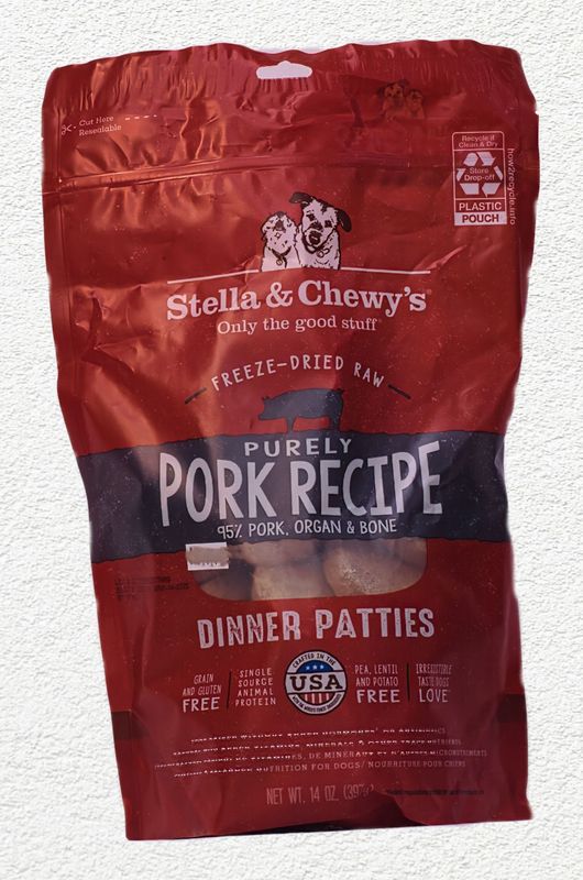 Stella & Chewy's Purely Pork Freeze-Dried Dinner Patties for Dogs, 14 oz