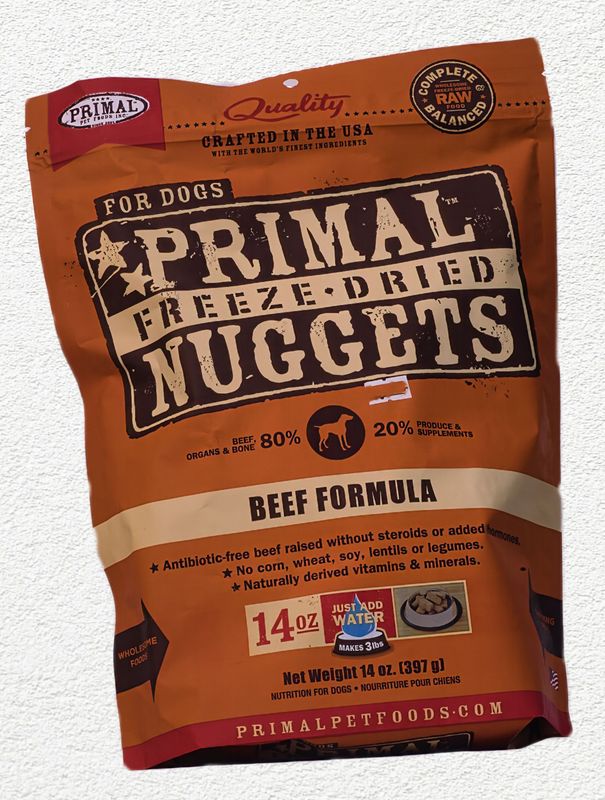 Primal Freeze-Dried Beef Nuggets for Dogs, 14 oz