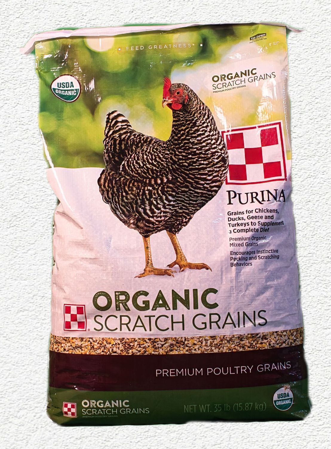 Purina Chicken Feed Organic Scratch 35 lb