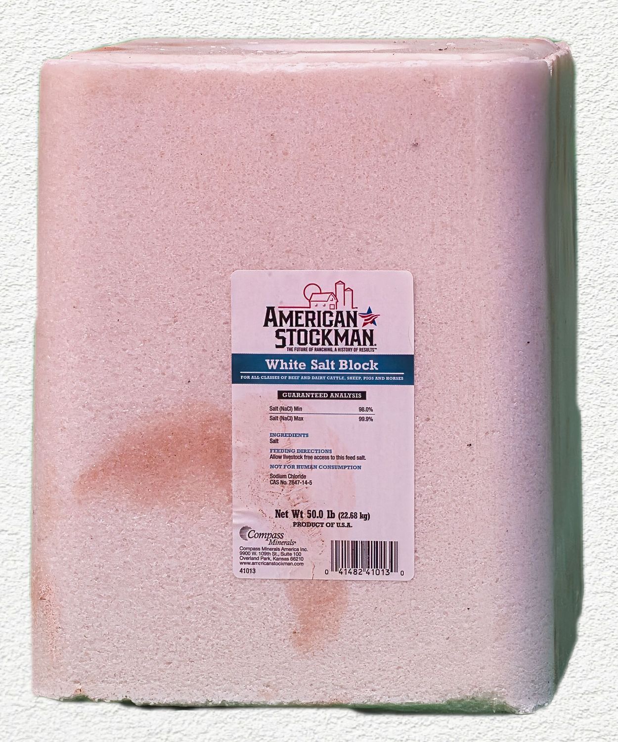 American Stockman Plain White Salt Block, 50 lbs