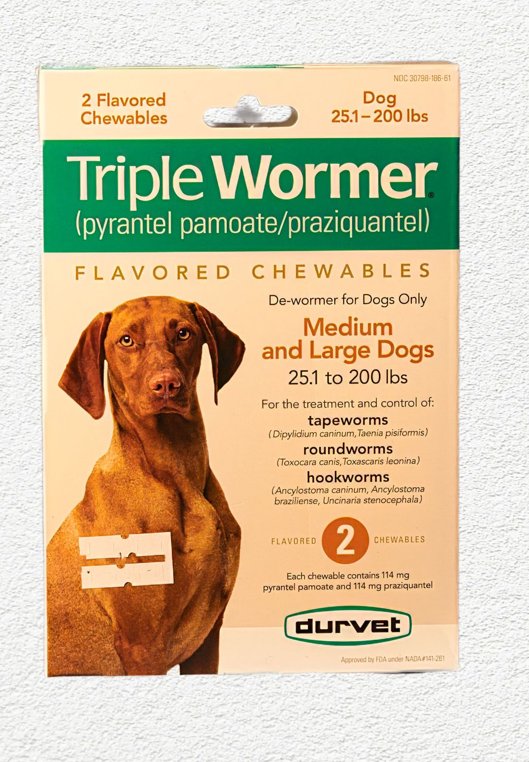 Durvet Triple Wormer for Medium and Large Dogs - 2 Count