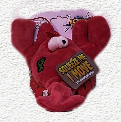 goDog Action Plush Lobster Animated Squeaky Dog Toy (Red)