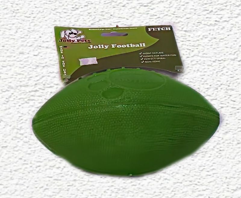 Jolly Pets Floaty Football Dog Toy (Green Apple, 8-Inch)